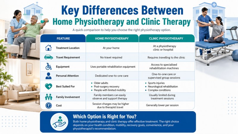 Differences Between Home Physiotherapy and Clinic Therapy