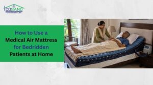 Hospital bed mattress for home use with bedridden patient care setup