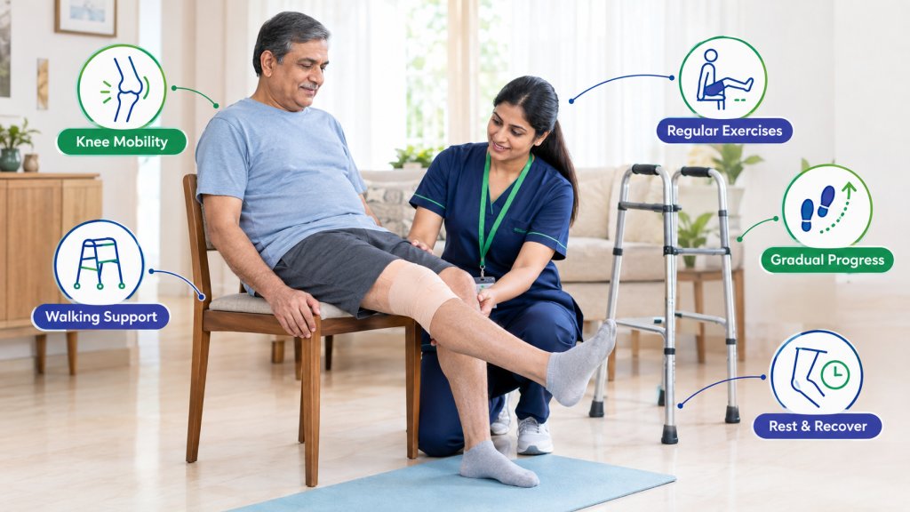 Knee mobility exercises after knee replacement surgery